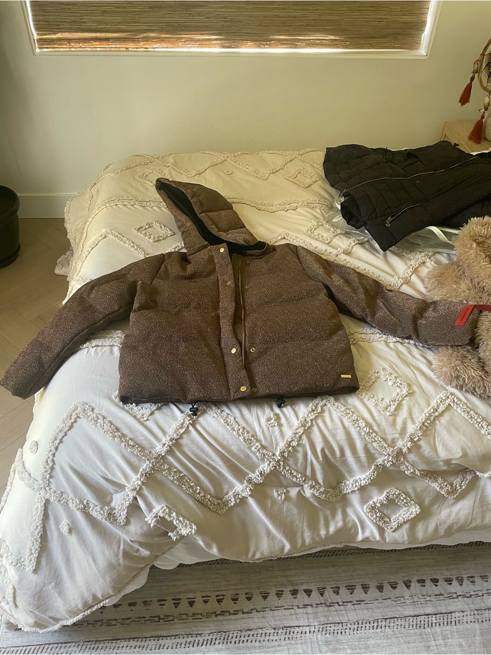 Scotch & Soda Hooded Quilted Puffer in Brown